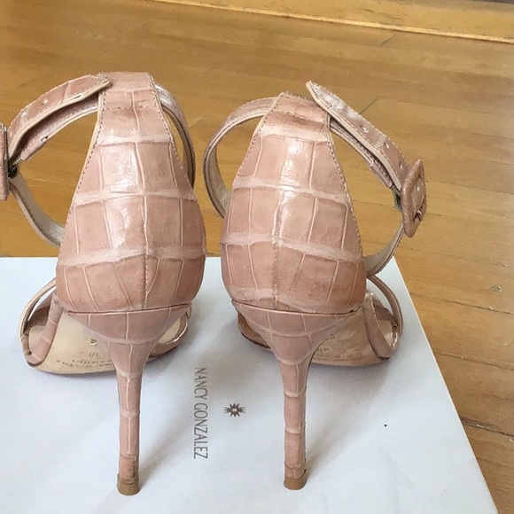 NANCY GONZALEZ Tina Crocodile Ankle Strap Sandals. - Picture 4 of 8